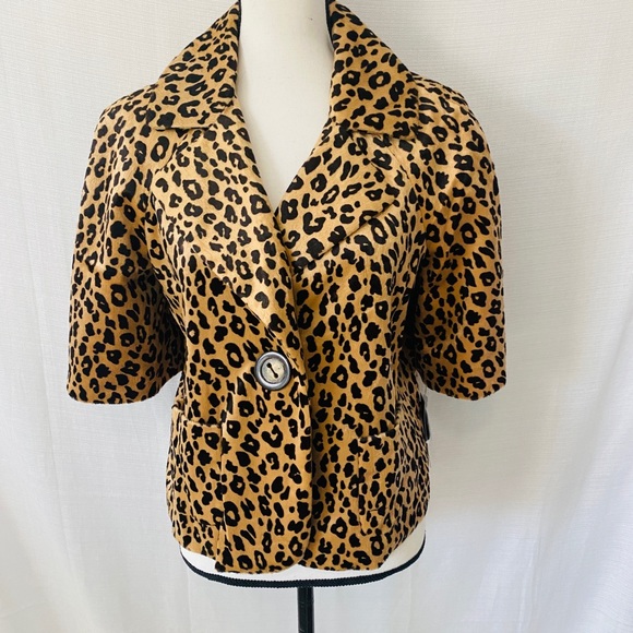 Apt.9 Vintage inspired 100 Leopard Cropped Coat , NWT - Picture 1 of 10